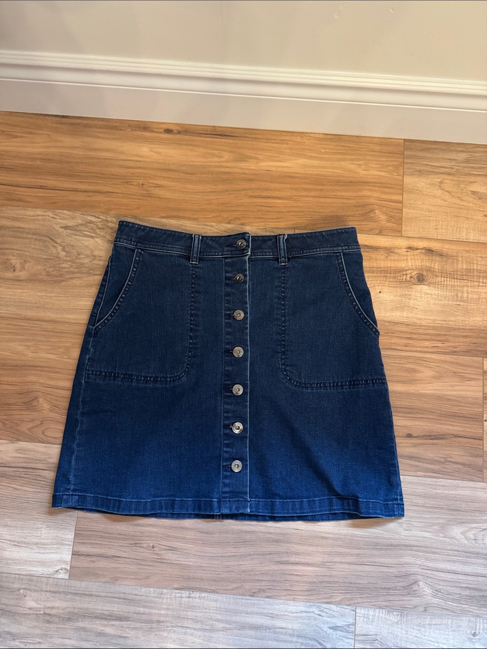 Vince Camuto Indigo Button-Front Denim Mini Skirt